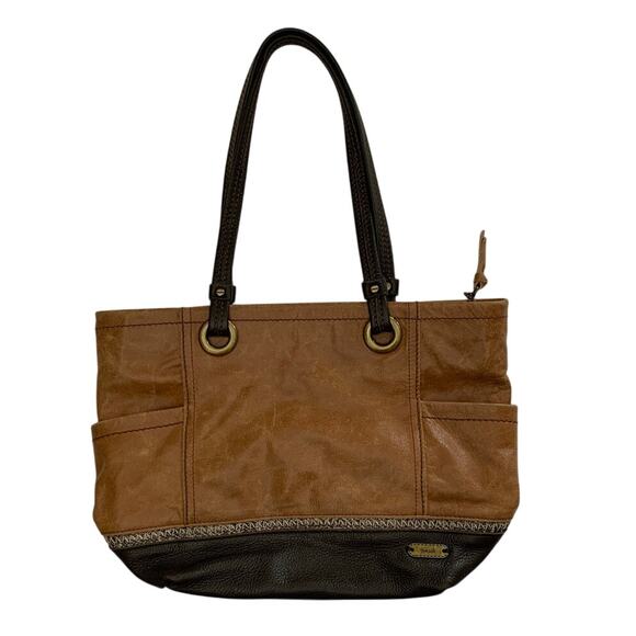 The Sak Brown Leather Large Boho Classic Casual Travel Business Shoulder Bag - Picture 1 of 13